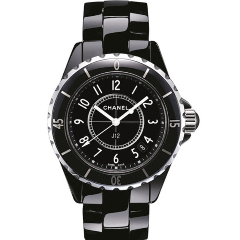 香奈儿石英仿表 复刻香奈儿J12陶瓷系列H0682 黑色陶瓷石英女士手表
